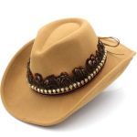 Chapeau Country Avec Plumes en laine