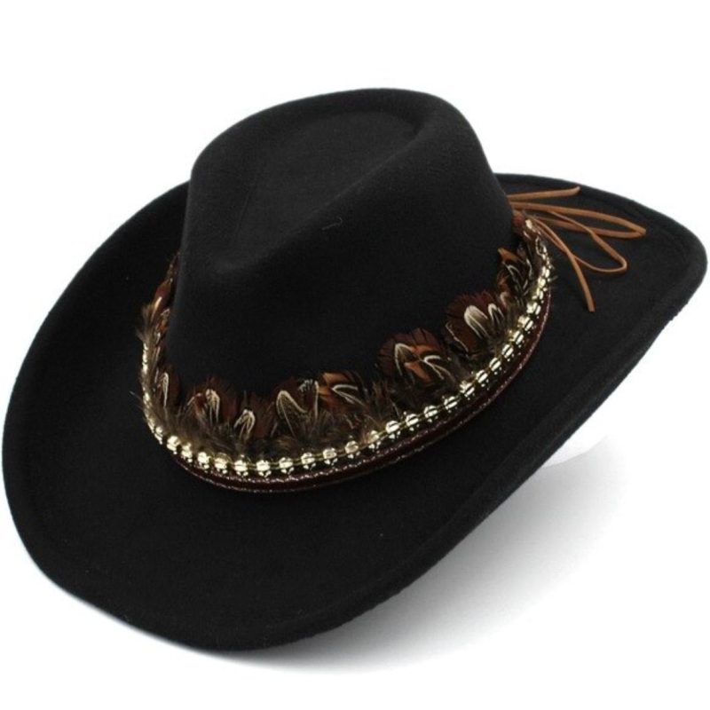 Chapeau Country Avec Plumes