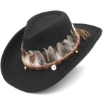 Accessoire western Chapeau Country Plume en laine