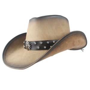Chapeau De Cowboy Cuir Bi Color Homme