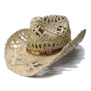 Chapeau De Cowboy En Paille Feathers