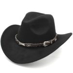 Chapeau De Cowboy Feutre Noir Homme