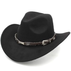 Chapeau De Cowboy Feutre Noir Homme