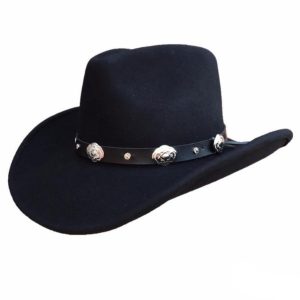 Chapeau de cowboy noir en laine