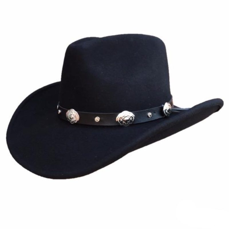 Chapeau de cowboy noir en laine