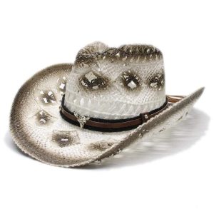 Chapeau De Cowboy Paille Femme