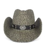 Chapeau de cowboy en paille tressée