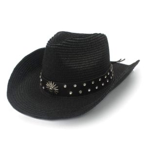 Chapeau De Paille Western Noir