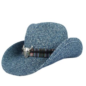 Chapeau De Paille Western Turquoise