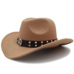 Chapeau en feutre laine avec lanière en cuir véritable