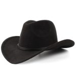 Chapeau de western pour homme en feutre noir