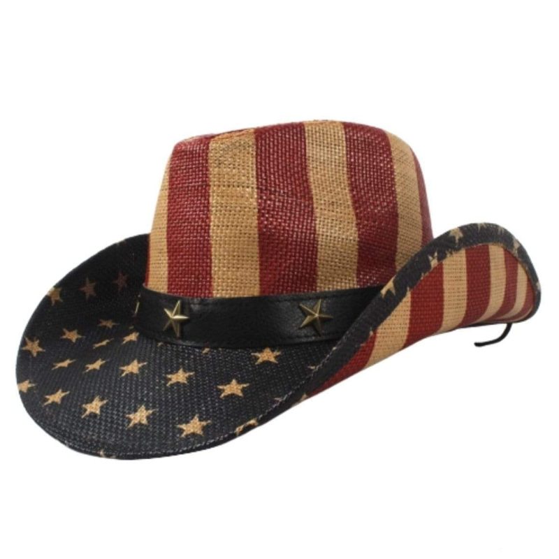 Chapeau Western Avec Drapeau AméRicain