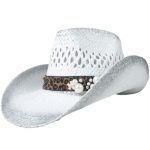 Chapeau Western Blanc Avec Bourdalou