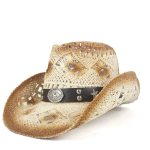 Chapeau en lanière de cuir style cowboy