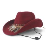 Chapeau cowboy en laine style Sioux des Grandes Plaines